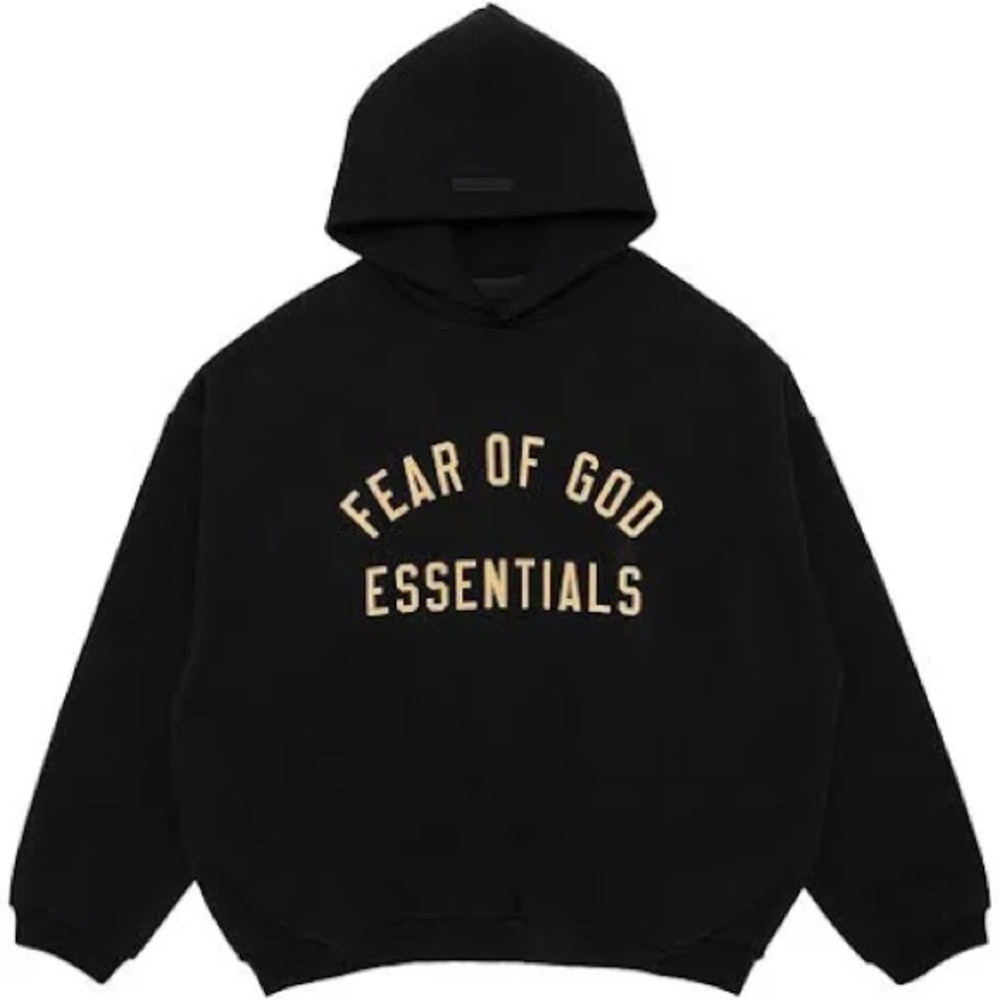 NEW WITH TAGS

Fear of God Essentials Black & Gold Fleece Hoodie XX-LARGE